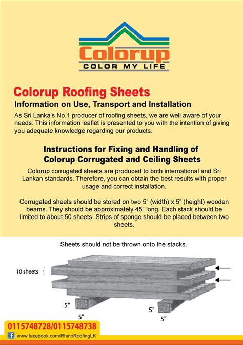 rhino roof technical specifications sheet.